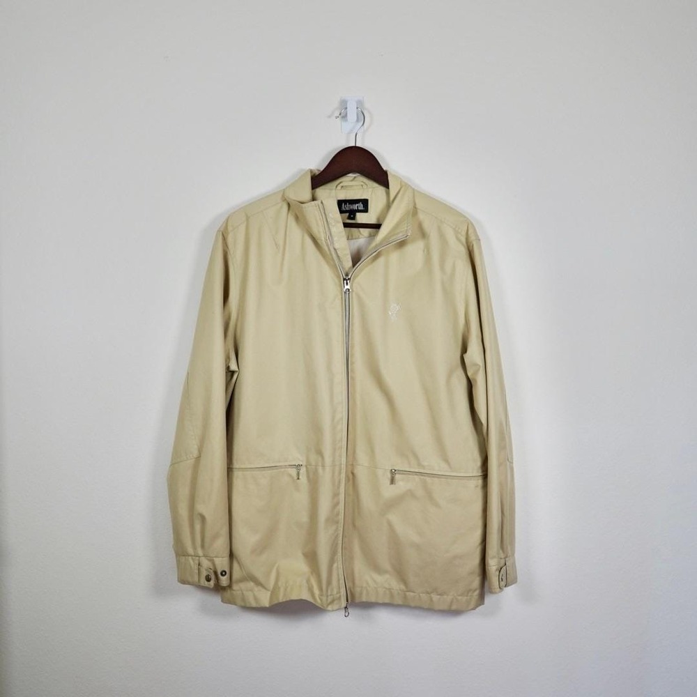 Vintage Ashworth Mens Tan Zip Up‎ Golf Jacket - Size M